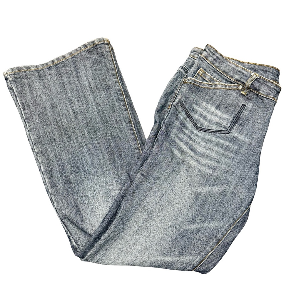 Ocean Jeans Blue Wide Leg Flared Jeans Women's 15 Y2K Retro Denim EUC
